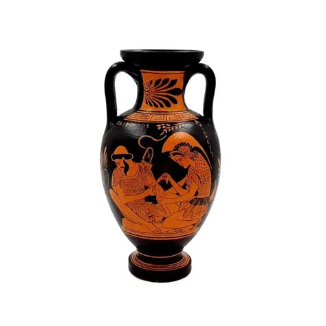 Antica ceramica greca con raffigurazione di un simposio