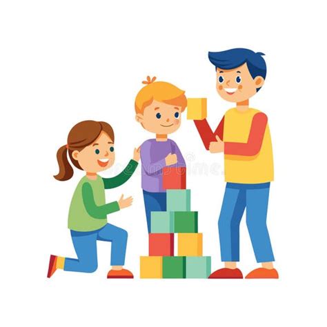 Bambini che giocano con blocchi di gommapiuma