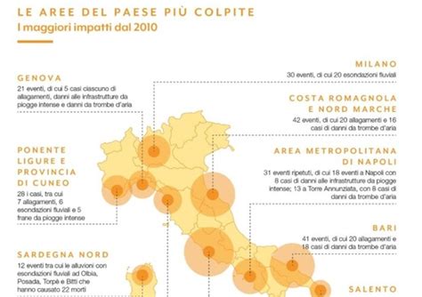 Mappa delle aree colpite dall'alluvione