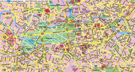 Mappa di Berlino con evidenziati i luoghi dei congressi