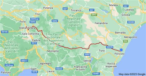 Mappa della Val d'Agri con i principali centri sanitari