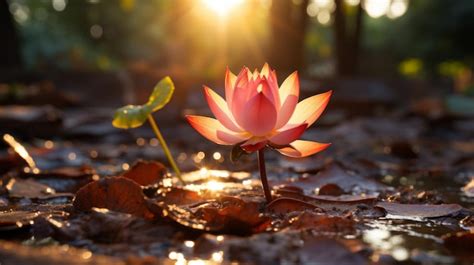 Fiore di loto che sboccia su uno stagno