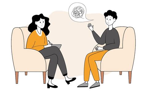 Illustrazione che rappresenta una persona che parla con uno psicologo