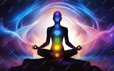 Illustrazione di una persona in posizione meditativa con una luce gialla emanante dal plesso solare