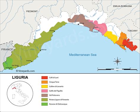 Mappa della Liguria con evidenziate le aree di intervento per le Case di Comunità