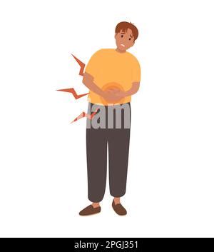 Illustrazione antica di un uomo con dolori addominali