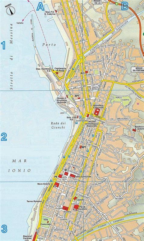 Mappa della città di Reggio Calabria con indicazione della zona dei Piani di Modena