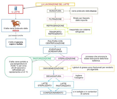 Mappa concettuale sui benefici del latte