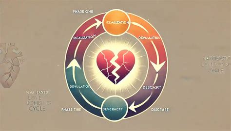 Diagramma che illustra il ciclo del love bombing, svalutazione e scarto
