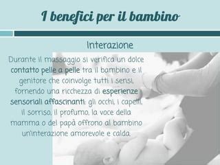 Infografica sui benefici del massaggio infantile