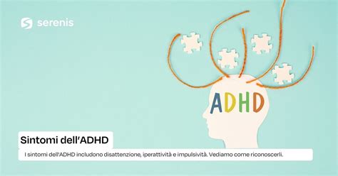 Diagramma che illustra i tre sintomi principali dell'ADHD: disattenzione, iperattività, impulsività
