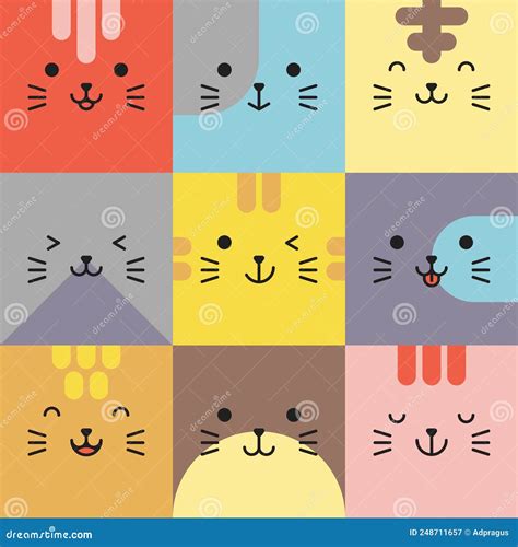 Illustrazione delle espressioni facciali dei gatti