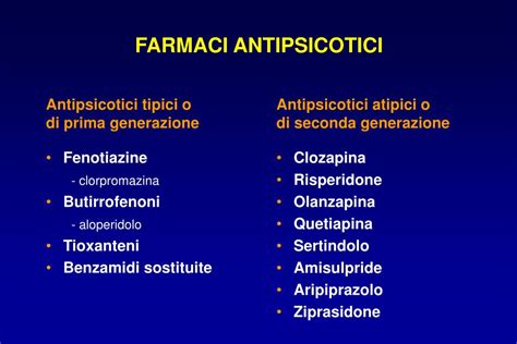 Grafico comparativo degli effetti collaterali tra antipsicotici tipici e atipici