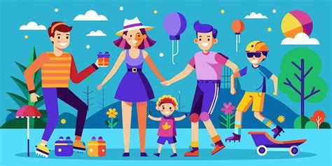 Illustrazione di una famiglia che si tiene per mano con un neonato