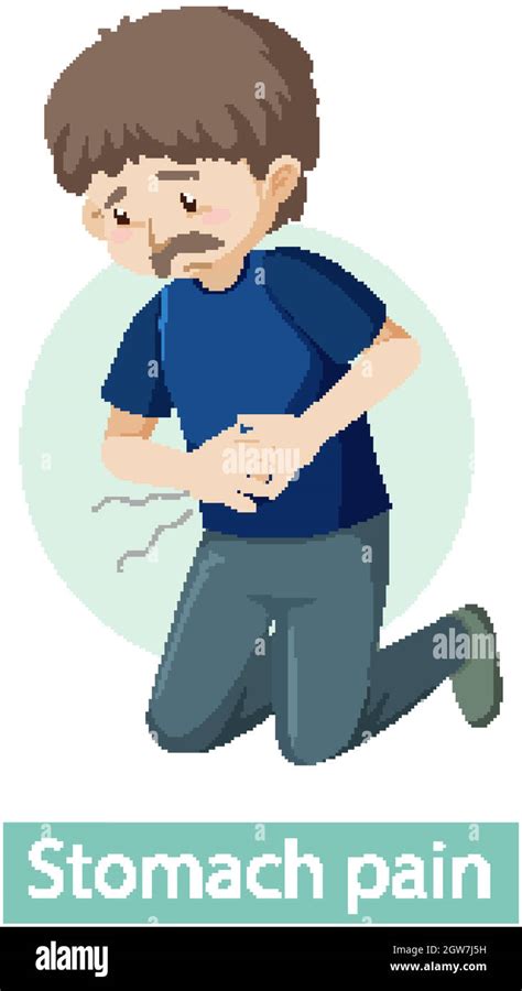 Illustrazione di persona stressata con dolore allo stomaco
