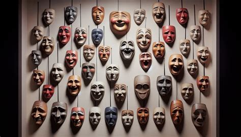 Illustrazione di maschere che rappresentano diverse sfaccettature della personalità