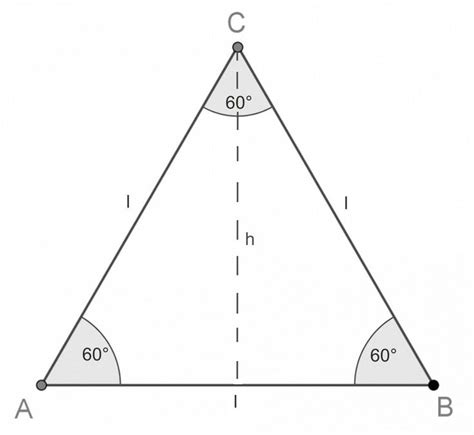 Illustrazione di un triangolo equilatero con angoli di 60 gradi