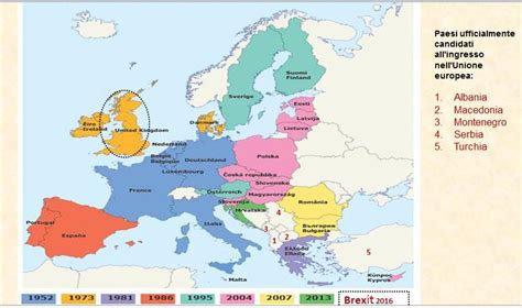 Mappa dell'Unione Europea con evidenziate le principali sfide economiche