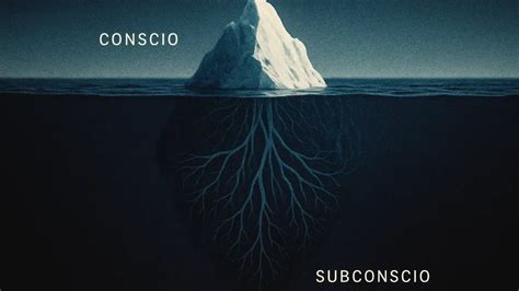 Illustrazione di un iceberg che mostra la parte conscia come la punta e la parte inconscia come la massa sommersa.