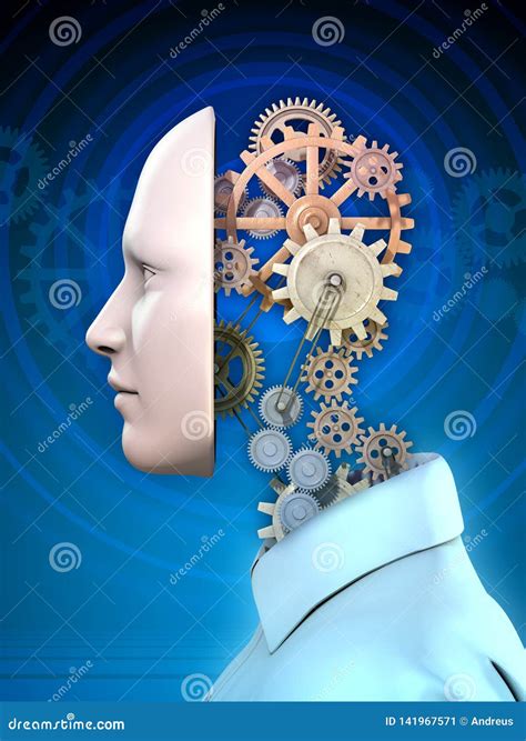Illustrazione di una mente con ingranaggi che si collegano