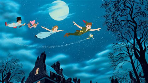 Illustrazione di Peter Pan che vola con Wendy