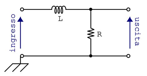 Schema di un filtro passa-basso RC