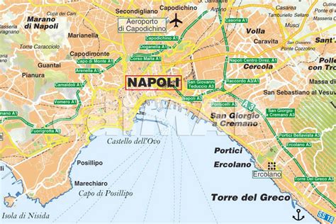 Mappa dell'area metropolitana di Napoli con evidenziata la posizione di Nola