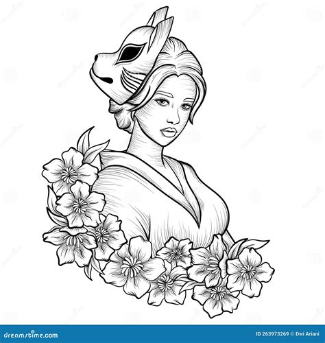 Illustrazione di una Kitsune