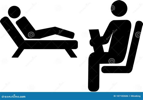 Icona stilizzata di uno psicologo che ascolta un paziente