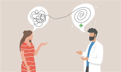 Immagine stilizzata di uno psichiatra che ascolta attentamente un paziente