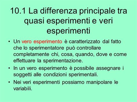 Diagramma che confronta veri esperimenti e quasi-esperimenti