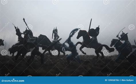 Scena di battaglia con fanteria che sconfigge cavalieri